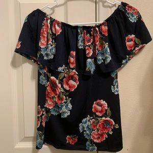 Strapless Flower Blouse